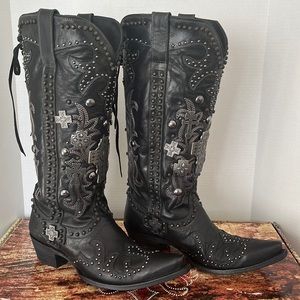 Old Gringo Double D Ranch Ammunition Boot Black Size 10